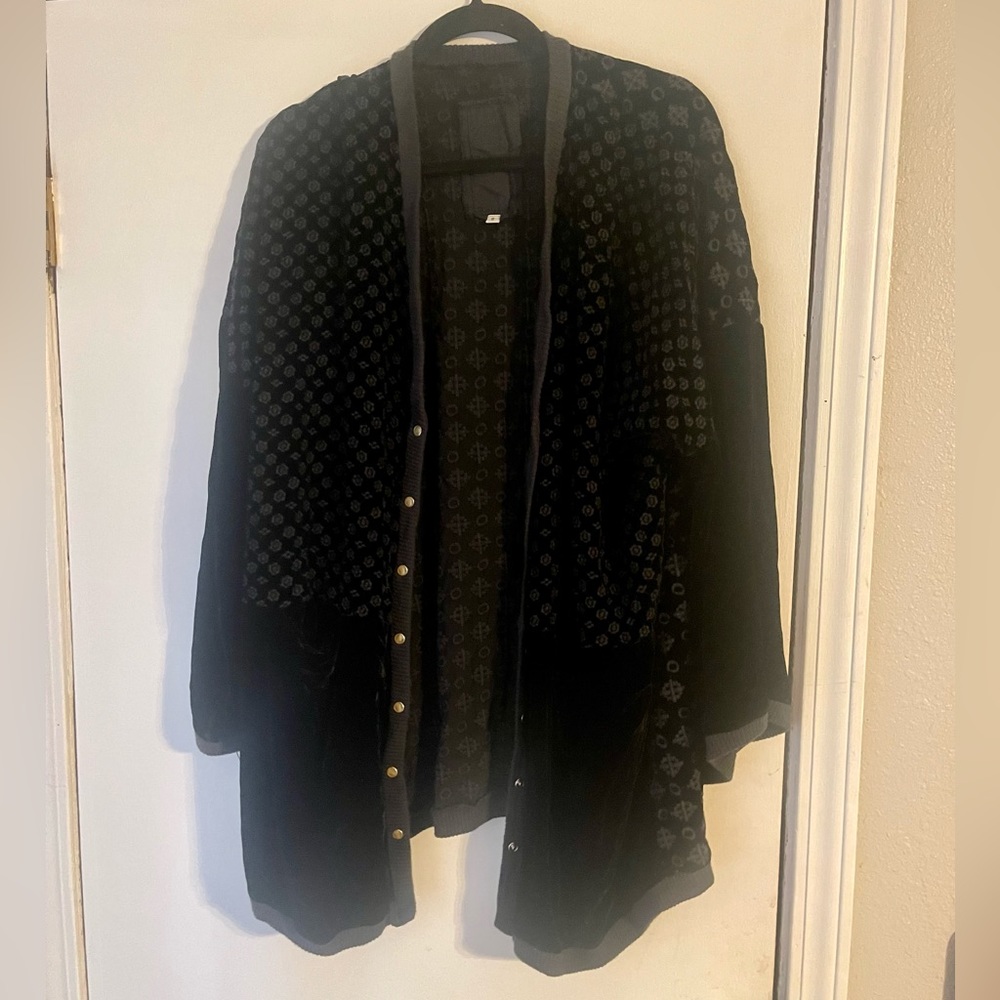 Johnny Was Black Velvet Cardigan